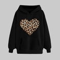 thumbnail image 2 of VBTAPA Valentine's Day Hoodie for Women Cute Heart Print Hooded Sweatshirts Long Sleeve Drawstring Pullover Tops Fleece Hooded Jumper for Lover Girlfriend Black S, 2 of 6
