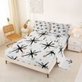 thumbnail image 2 of Castle Fairy Mid Century Atomic Star Queen Sheets 4 Pieces,Abstract Round Dot Queen Sheet Sets,Taupe Gray White,1 Flat Sheet, 1 Fitted Sheet and 2 Pillowcases, 2 of 7