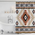 thumbnail image 4 of Orange Beige Boho Waterproof Fabric Shower Curtain,Vintage Ethnic Tribal Southwestern Waterproof Fabric Shower Curtain for Bathroom Curtains Bathtubs Shower Curtains with 12 Hooks Extra Long 72x84, 4 of 8