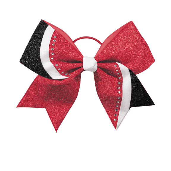 Chassé Rhinestone Swish Performance Hair Bow -  Glitter/Red