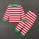 thumbnail image 1 of Pijamas infantiles navideños Herrnalise para niños y niñas, ropa informal para el hogar, traje de dos piezas con cuello redondo a rayas, 1 of 7