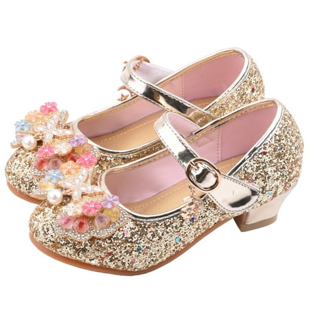 

Kids Baby Girls Pearl Bling Bowknot Single Princess Shoes Sandals