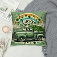 thumbnail image 2 of JRXY St Patricks Day Pillow Covers  - Shamrock Truck Lucky Irish Rustic Lumbar Cushion Pillow Cases - Decorative Farmhouse Green Throw Pillows Covers for Sofa Couch Decor Decoration White, 2 of 5