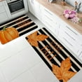 thumbnail image 4 of Pumpkin Kitchen Mat Strip, Absorbent Decorative Rug for Kitchen or Door, Two-Piece Fall Themed Mat Set with Colorful Pumpkins and Maple Leaves, Ideal for Seasonal Festivities, 4 of 9