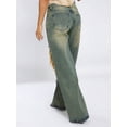thumbnail image 4 of Women's Loose Wide Leg Distressed Jeans With Buttons And Zippers Vintage Fashionable Comfortable Women's Jeans, 4 of 6