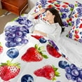 thumbnail image 4 of Manfei Strawberry Blueberries Grapes 7-Piece Bedding Comforter Set for Teens Female,Fresh Nature Fruit King Bedding Sets,Spring Summer Harvest Ultra Soft Bed Sheets,Luxury Bedroom Decor, 4 of 8