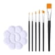 thumbnail image 5 of Juego de 6 pinceles profesionales para pintura facial, para corporal, maquillaje, bandeja de pintura y paleta para detalles de uñas al óleo., 5 of 9