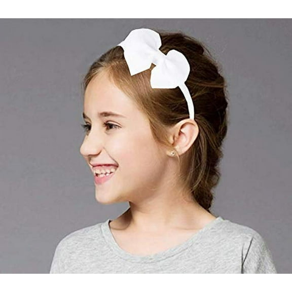 Girls Headband Twinkle Glitter Hairband Bow Hair Accessories (1 headband - white)