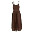 thumbnail image 4 of Vestido de moda liso sin espalda con cuello en V y cintura alta para mujer, poliéster spandex, estilo sexy y elegante, tallas S-XXXL, 4 of 6