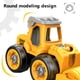 thumbnail image 4 of Paquete de 4 camiones de construcción | Set de vehículos de ingeniería para empujar y llevar | Excavadora, apisonadora y camión perforador | Juguetes educativos de construcción para niños de, 4 of 5