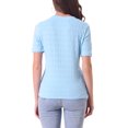 thumbnail image 3 of INSPIRE CHIC Women's T-Shirt Round Neck Short Sleeve Basic Casual Textured Top L Light Blue, 3 of 6