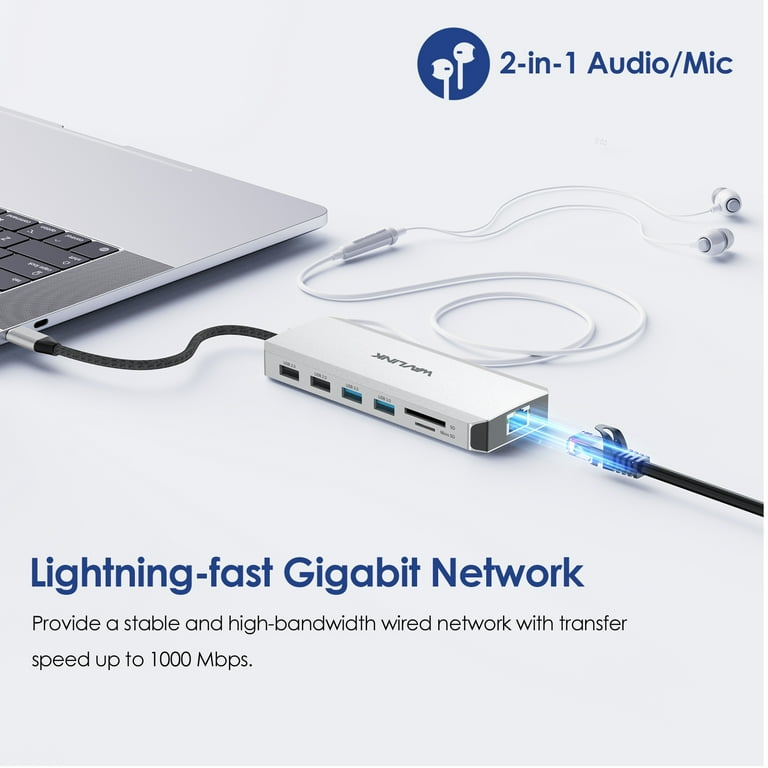 USB C Dual Displayport Docking Station,9 In 1 Laptop Docking Station