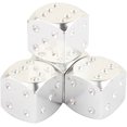 thumbnail image 2 of Wheel Valve Stem Caps for Vehicle Aluminum Alloy Dice Style 4pcs, Silver, 2 of 6