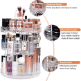 thumbnail image 5 of GINA JOYFURNO 360 Rotating Makeup Organizer, Adjustable Large Capacity Detachable Spinning Cosmetics Organizer, w/4 Holder Storage Rack, Fits Jewelry,Makeup Brushes, Lipsticks and More, Acrylic Clear, 5 of 6