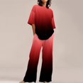thumbnail image 1 of Ensembles de Pyjama pour Femmes Adaptés à l'Été, Col Rond, Manches Courtes Amples, Haut Chemise à Imprimé Floral avec Pantalon, Grande Taille, Ensemble 2 TTG, 1 of 5