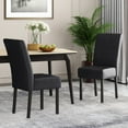 thumbnail image 2 of Noble House Braydon Faux Leather Upholstered T-Stitch Dining Chairs, Set of 2, Midnight Black and Espresso, 2 of 8