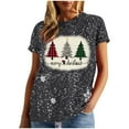 thumbnail image 6 of Tejiojio Women Clothes Plus Size Womens' Fashionable Christmas Deer Print Short Sleeved Round Neck Top/shirt Christmas Eve Gifts for her, 6 of 8