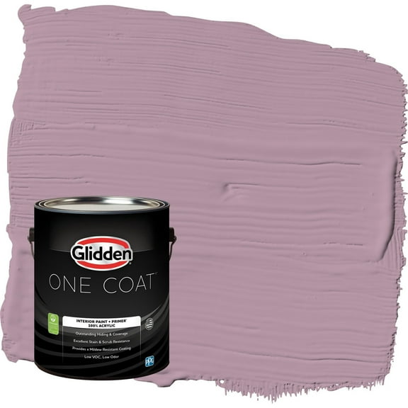 Glidden One Coat Ashberry / Purple Eggshell Interior Paint with Primer, 1 Gallon
