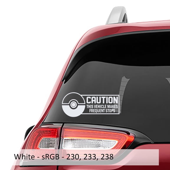 Collectible Decals Caution Vehicle Makes Frequent Pokestops Vinyl Decal Sticker