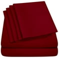 thumbnail image 4 of Premium Home Collection Microfiber Soft Cooling Bed Sheet Set - 6 Piece, California King, Burgundy, 4 of 7