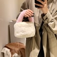 thumbnail image 4 of Bolso de mano de estilo nuevo de otoño e invierno de 2023, bolso de mensajero de felpa de un solo hombro, blanco, 4 of 5