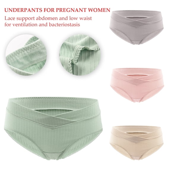 Tejiojio Maternity/Labor/Nursing Clothing Clearance Women Lace Low Waist Breathable Pregnant Underwear Elasticity Maternity Panties