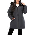 thumbnail image 4 of SAYFUT Women's Plus-Size Winter Warm Thick Long Coat Down Quilted Puffer Jacket Bubble Outwear Long Puffer Coat Fur Collar Down Coat with Hood, 4 of 8