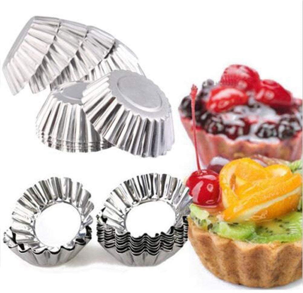 20 Round Pancake Molds Made of Aluminum for Cupcakes, Cakes, Biscuits