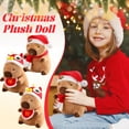thumbnail image 3 of 11.8Inch Capybara with Santa hat Stuffed Christmas Animals Plush Pendant for Christmas Gifts Exchange Birthday Party, 3 of 3