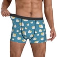thumbnail image 3 of Men's Boxer Briefs, Cute Snail Print Blue Soft Comfy Mens Underwear Boxer Briefs Breathable With Widen Waist, 3 of 7