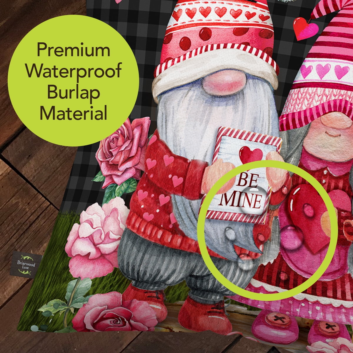 Briarwood Lane Valentine's Indoor/Outdoor Pillow 17x17 Valentines Gnomes For Valentine's Pillow