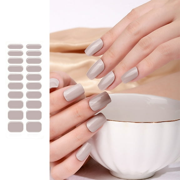 20Pcs Adhesive Full Wrap Semi Cured Gel Nail Polish Strips UV/LED Lamp Require