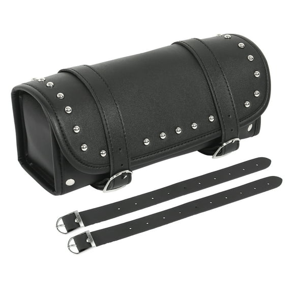Unique Bargains Universal Handlebar Tool Bag Cycling Bag Pouch for Motorbike Waterproof Faux Leather Black