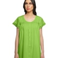 thumbnail image 3 of Moomaya Chemise de Nuit Femme Longueur Genou en Coton à Manches Courtes Robe de Nuit Unie, 3 of 5
