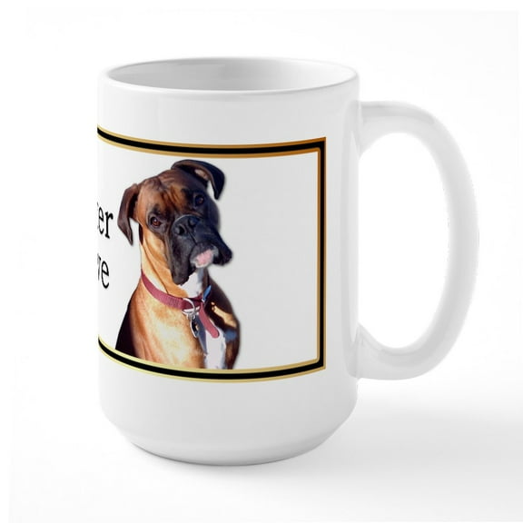 CafePress - Boxer Dog Large Mug - 15 oz Ceramic Large White Novelty Mug