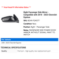 thumbnail image 2 of Right Passenger Side Mirror - Compatible with 2018 - 2023 Chevy Equinox 2019 2020 2021 2022, 2 of 2