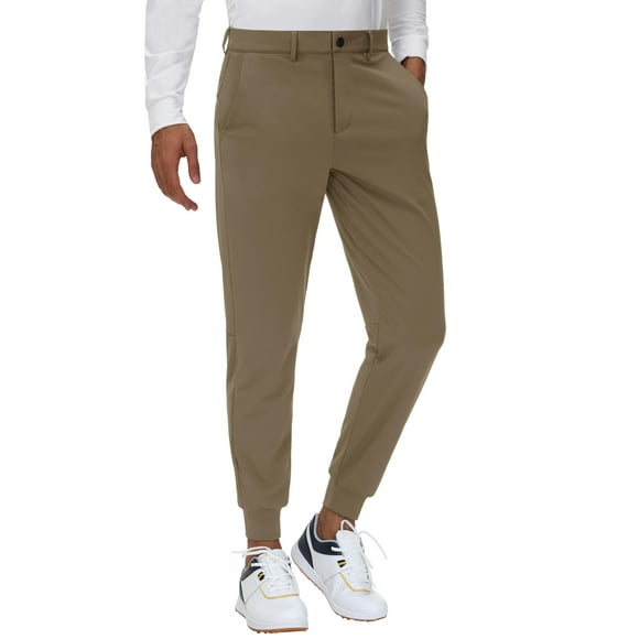 Pantalones deportivos de golf JWM para hombre, elásticos, con trabillas para cinturón, ajustados
