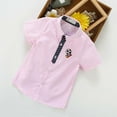 thumbnail image 3 of WhouRiu Little Boys Tshirts Polka Dot Print Lapel Short Sleeved Shirt Kids Summer Formal T-Shirts Pink,Sizes 5-6, 3 of 3