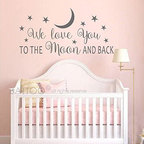 I Love You To The Moon And Back Vinyl Decal Sticker Kids Room Decor Words 