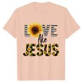 thumbnail image 5 of AOOCHASLIY Womens Tops Plus Size, Women Short Sleeve Crewneck Love Sunflower Print T-Shirts Print Casual Tees T-Shirt Blouse Tops, 5 of 6