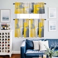 thumbnail image 2 of Abstract Graffiti Kitchen Curtains Valances and Tiers Set of 3 Watercolor Gray Yellow Tier Curtains and Valance with Rod Pocket for Small Windows, 27.5"x24", 2 of 9
