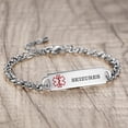 thumbnail image 3 of Medical Alert Bracelet for Women Adjustable Personalized Free Engrave Seizures Stainless Steel Medical ID Bracelets, 3 of 4