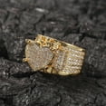 thumbnail image 3 of 14K Gold Heart-Shaped Commitment Ring for Men, Luxurious Pave Halo Moissanite Design,Dainty Gift for Him, 3 of 6
