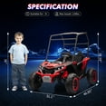 thumbnail image 7 of 2 Seater Ride on Car w/Sun Shade, Kids Electric Vehicles w/Remote Control, 24V 7AH Off-Road Electric Truck, UTV with LED Lights, Music Player for 3+ Kids, 7 of 7