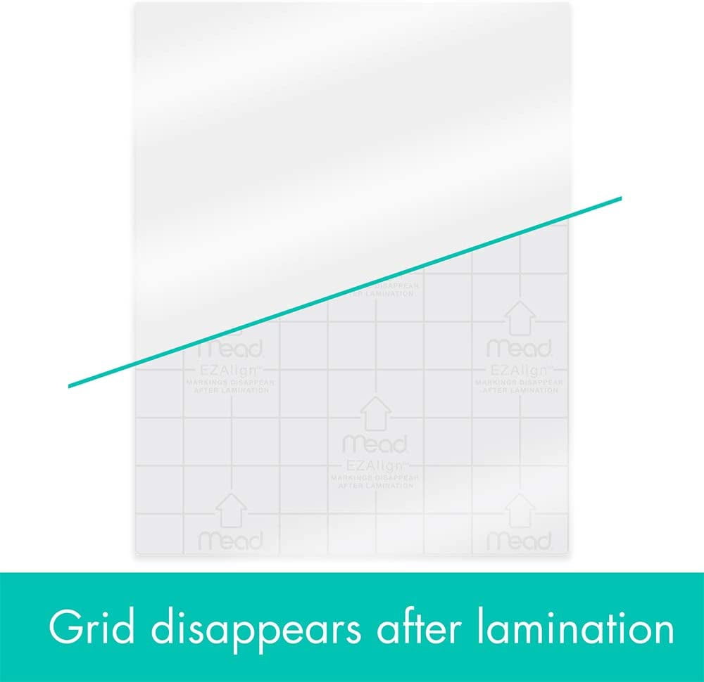 Mead Thermal Laminating Pouches, Lamination Sheets, Letter Size Pouch, 3 Mil, EZ-Align, 200 Pack (39031)