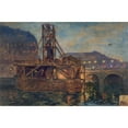 thumbnail image 2 of Victor Marec 24x17 Gold Ornate Framed and Double Matted Museum Art Print Titled - Metropolitan Work at the Saint-Michel Bridge (1906), 2 of 4