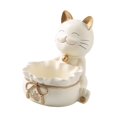 thumbnail image 1 of Figura de resina de gato de la suerte, estatua, organizador de escritorio, regalo, decoración, gato de la suerte Crema, 1 of 9
