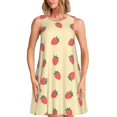 thumbnail image 1 of Vsdgher Robes d'Été Imprimé Fraises pour Femmes Robe de Plage Décontractée Col en U Sans Manches Robe d'Été Ample avec Poche, 1 of 7