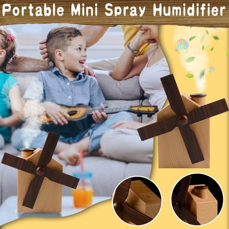 

NEGJ Mini Windmill Humidifier USB Large Spray Bedroom Office Creative Holiday Gift Humidifier