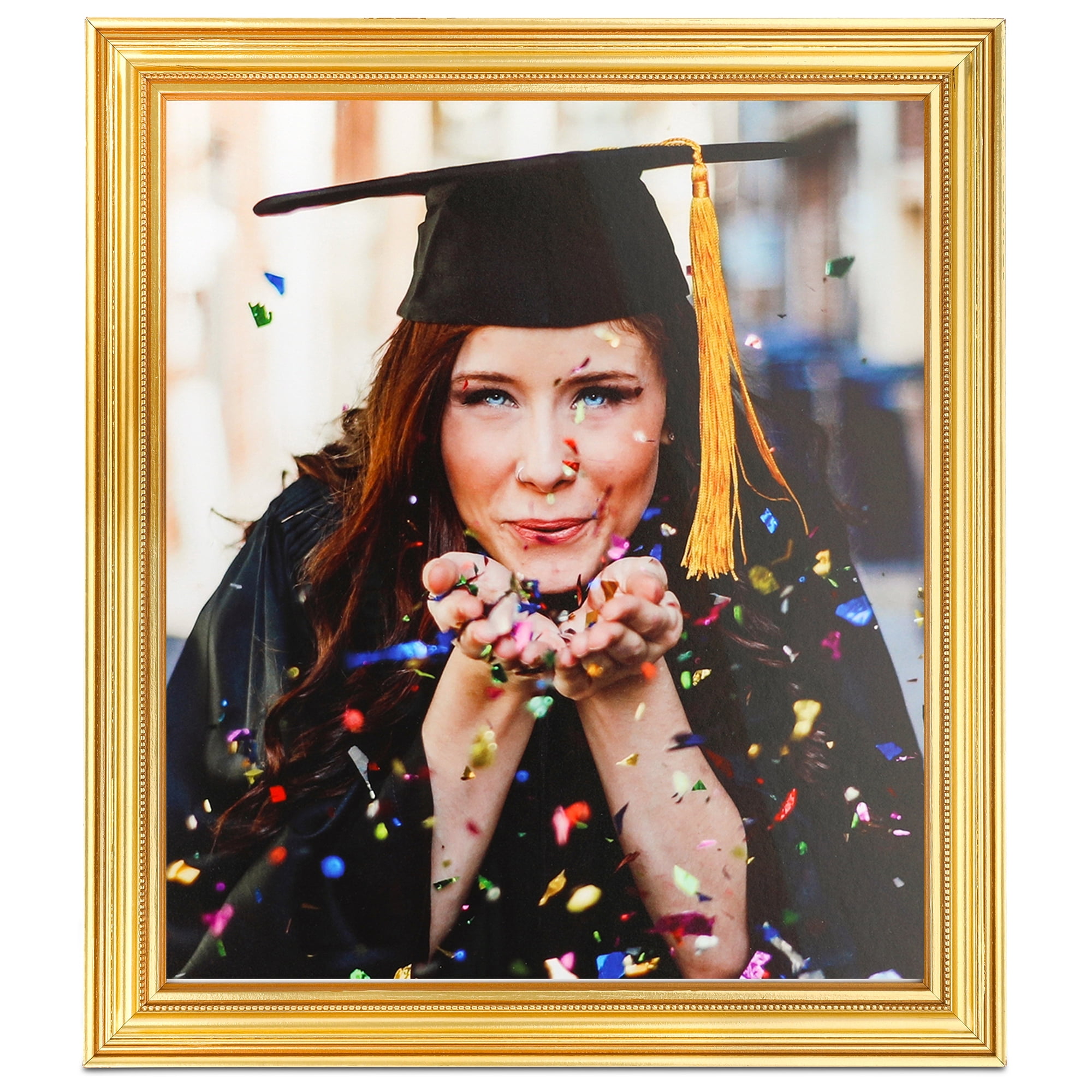 ArtToFrames 11x14 Inch Gold Picture Frame, This Gold Wood Poster Frame is Great for Your Art or Photos, Comes with Regular Glass (4159)